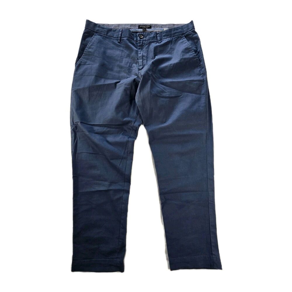 Banana Republic Men's Blue Chino Pants 36x30 Cotton Stretch Flat Front Casual